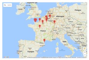 carte des événements autour de la 2nde guerre mondiale