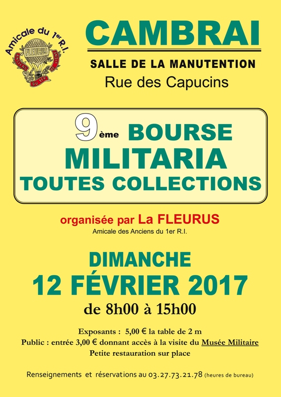 Affiche 9ème Bourse Militaria à Cambrai